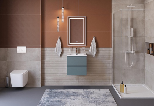 BelBagno Тумба под раковину Kraft 39-50 подвесная Голубой матовый – картинка-11